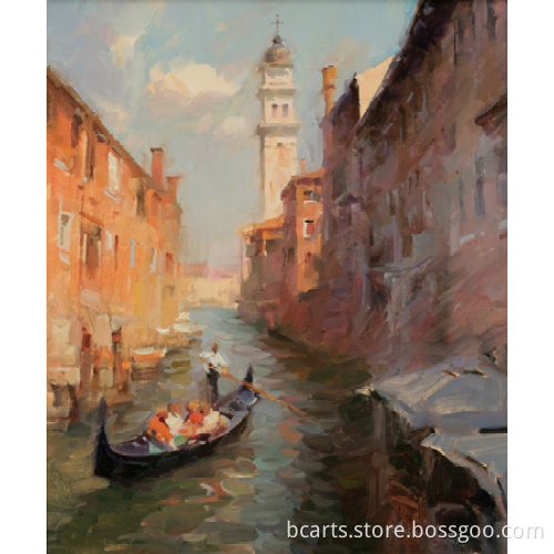 Wholesale beautiful impression village scenery painting for decoration wall